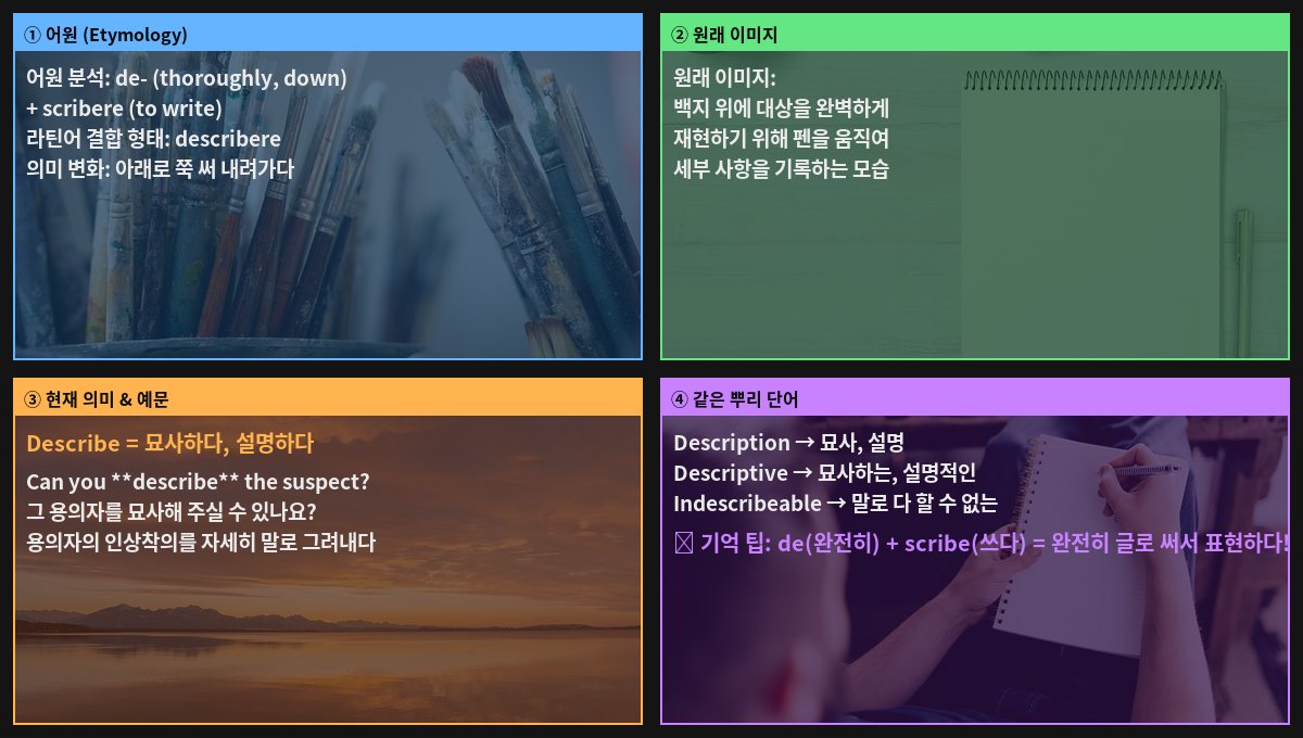 Describe 어원 4컷
