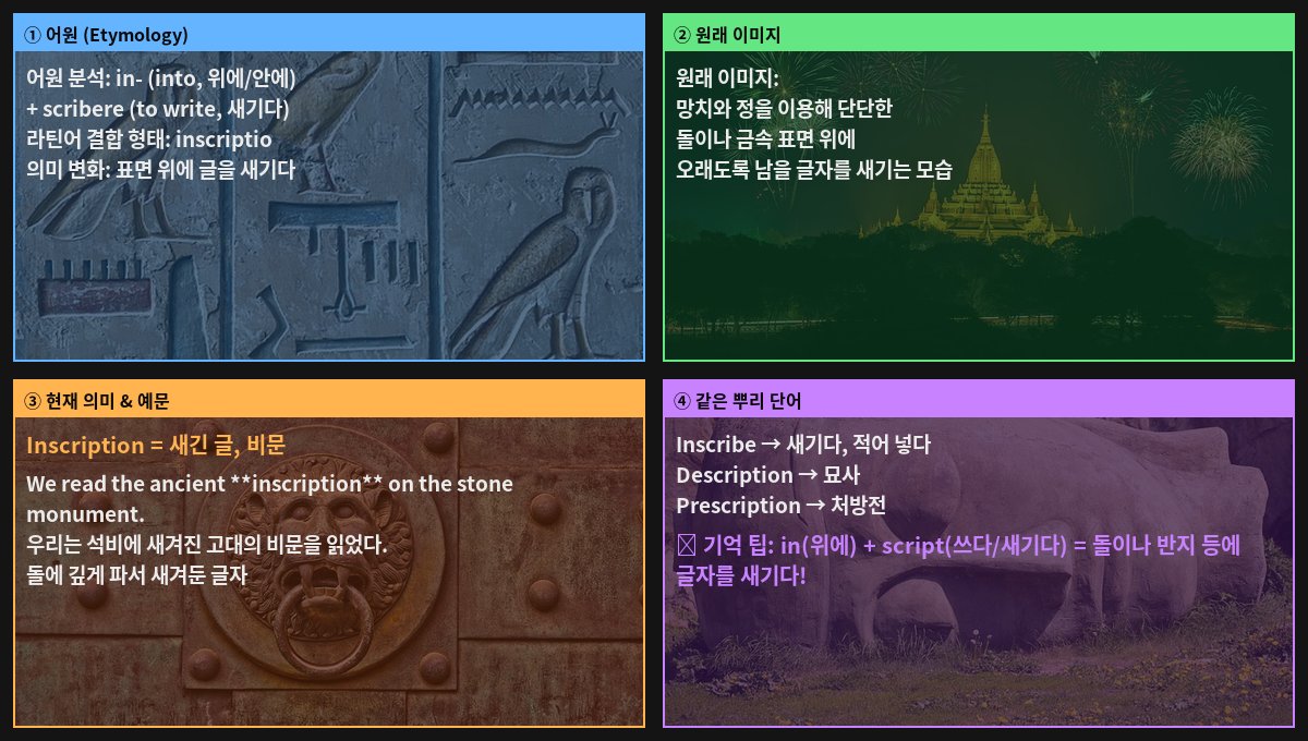 Inscription 어원 4컷