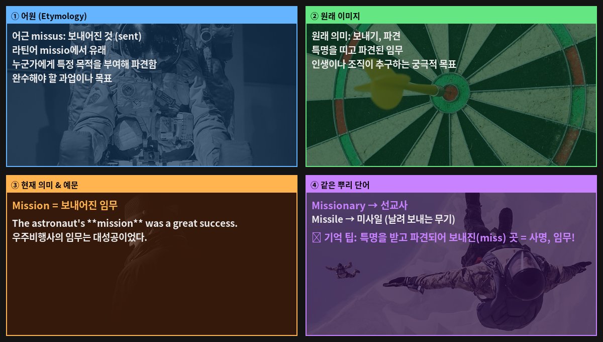 Mission 어원 4컷