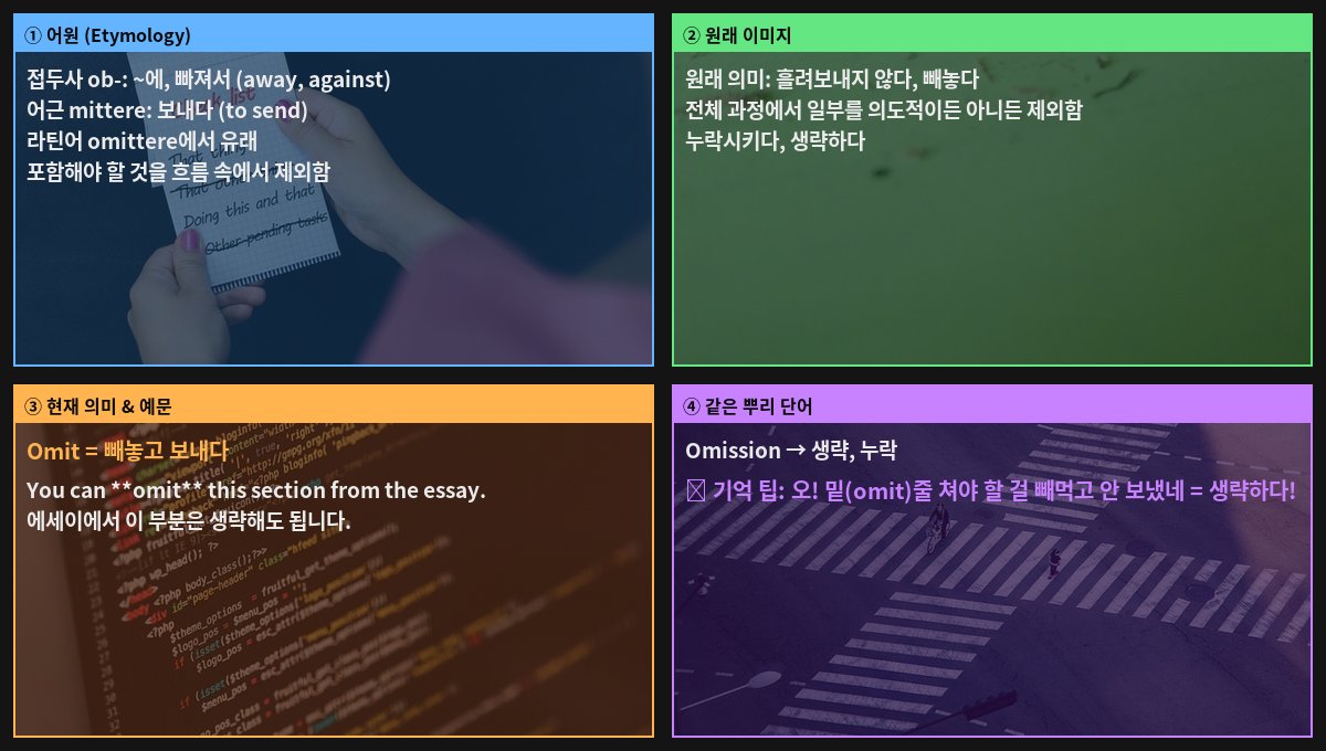 Omit 어원 4컷