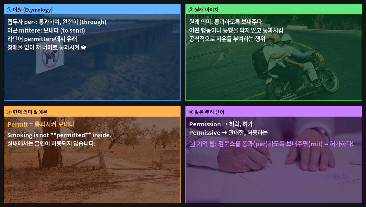 Permit 어원 4컷