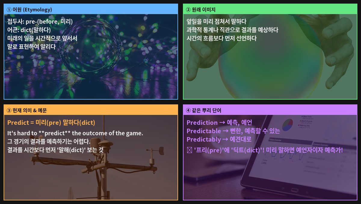 Predict 어원 4컷
