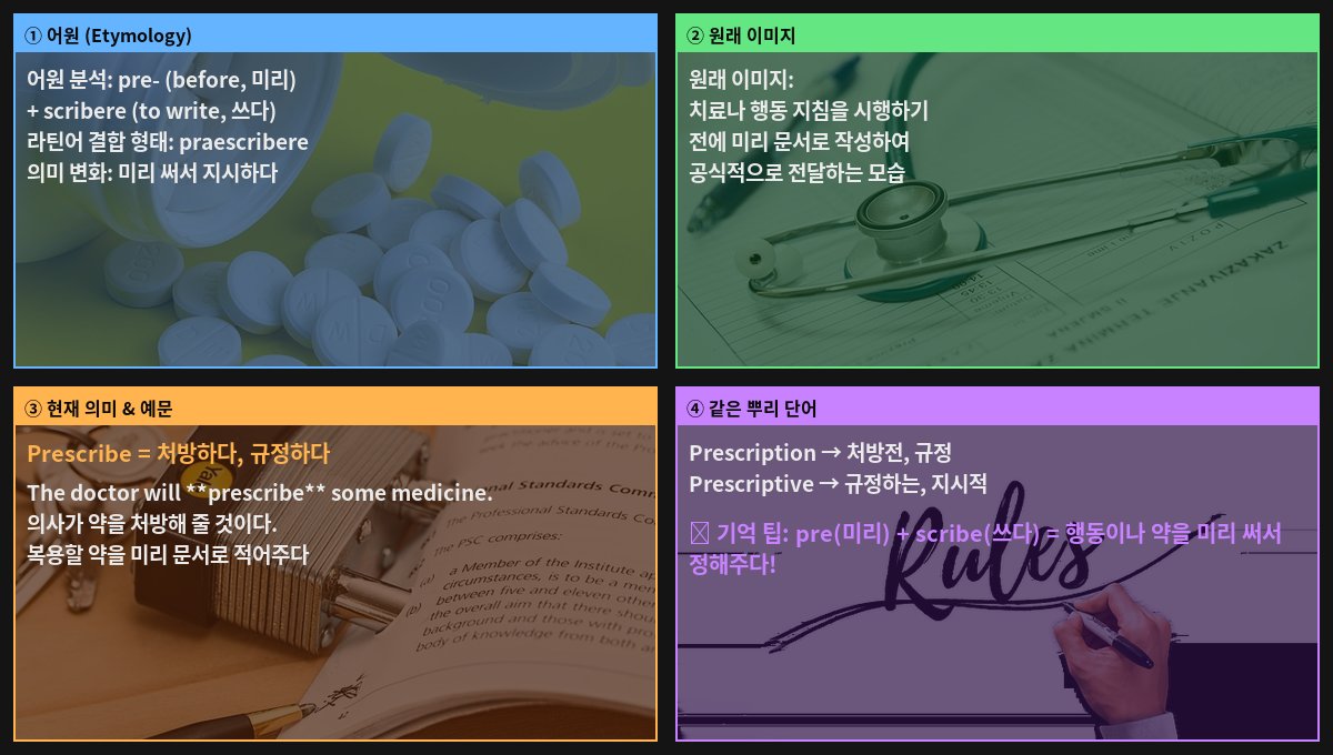 Prescribe 어원 4컷