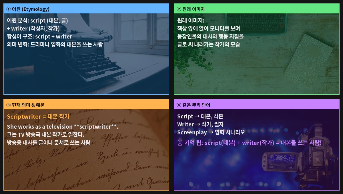 Scriptwriter 어원 4컷