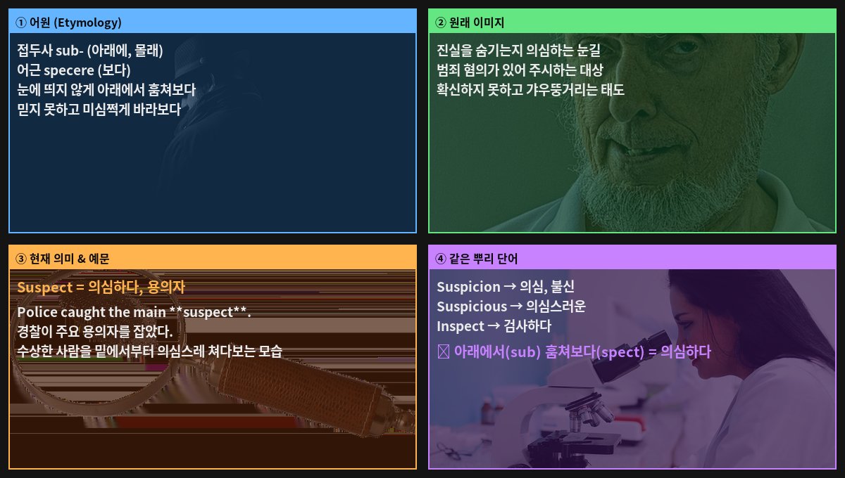Suspect 어원 4컷