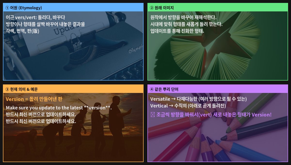 Version 어원 4컷