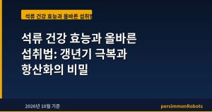 석류 건강 효능과 올바른 섭취법: 갱년기 극복과 항산화의 비밀