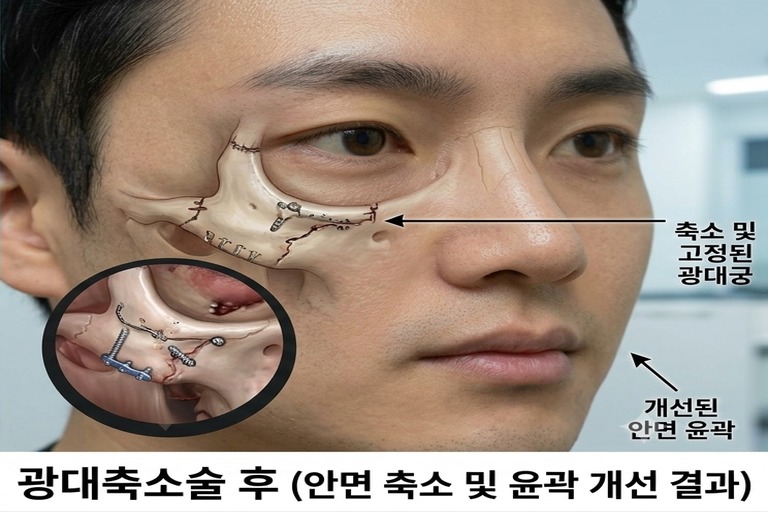 광대축소술 후 클로즈업