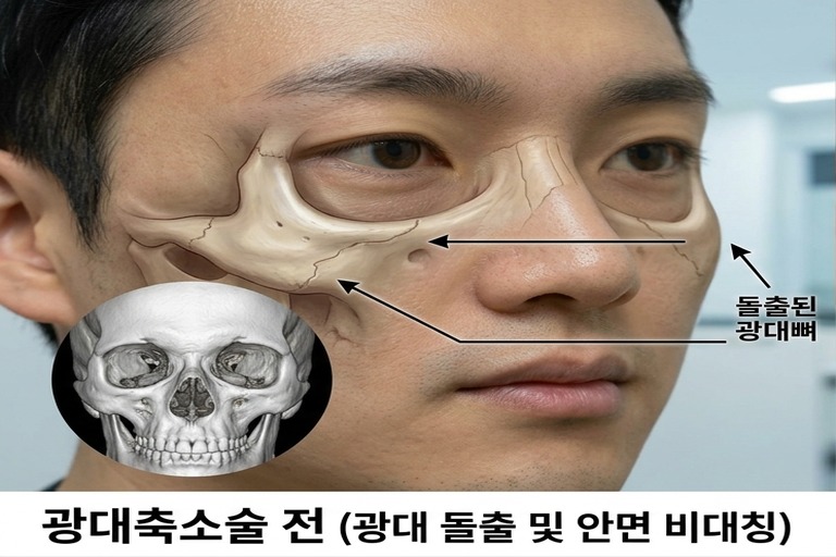 광대축소술 전 클로즈업