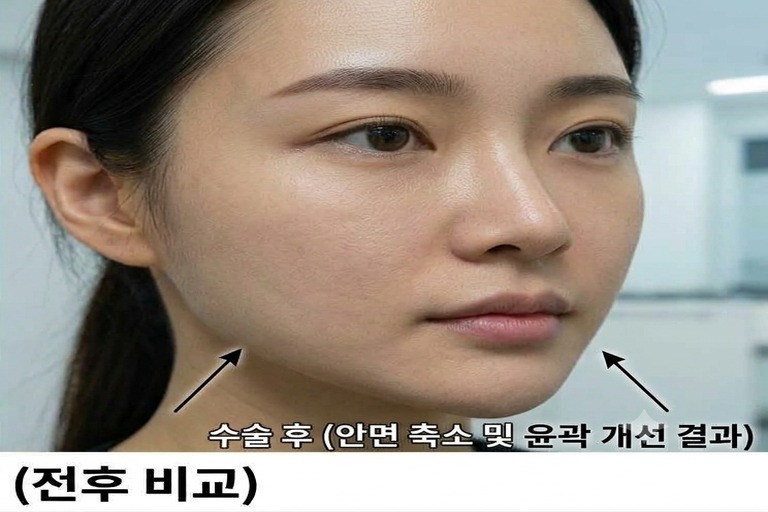사각턱 수술 후 클로즈업