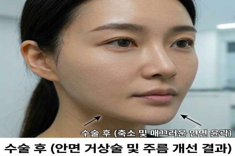 안면거상술 후 클로즈업