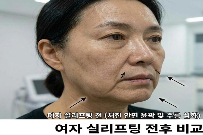 실리프팅 전 클로즈업