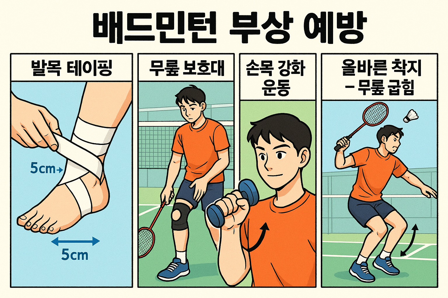 배드민턴 주요 부상 부위 & 예방법