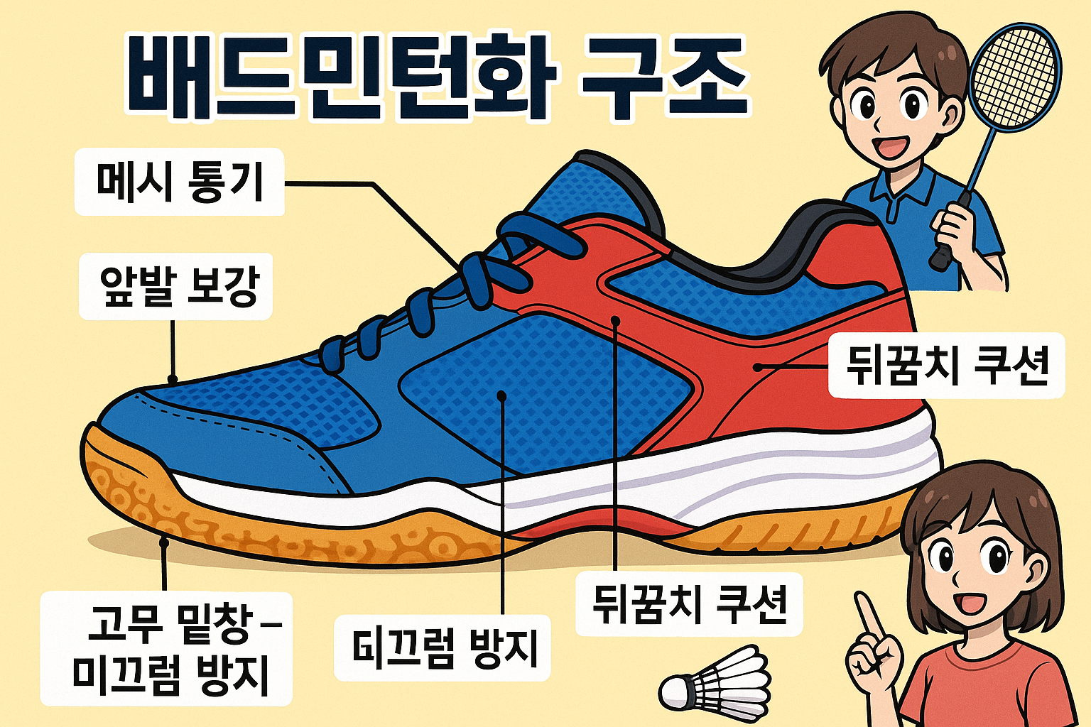 배드민턴 전용화 구조 단면도