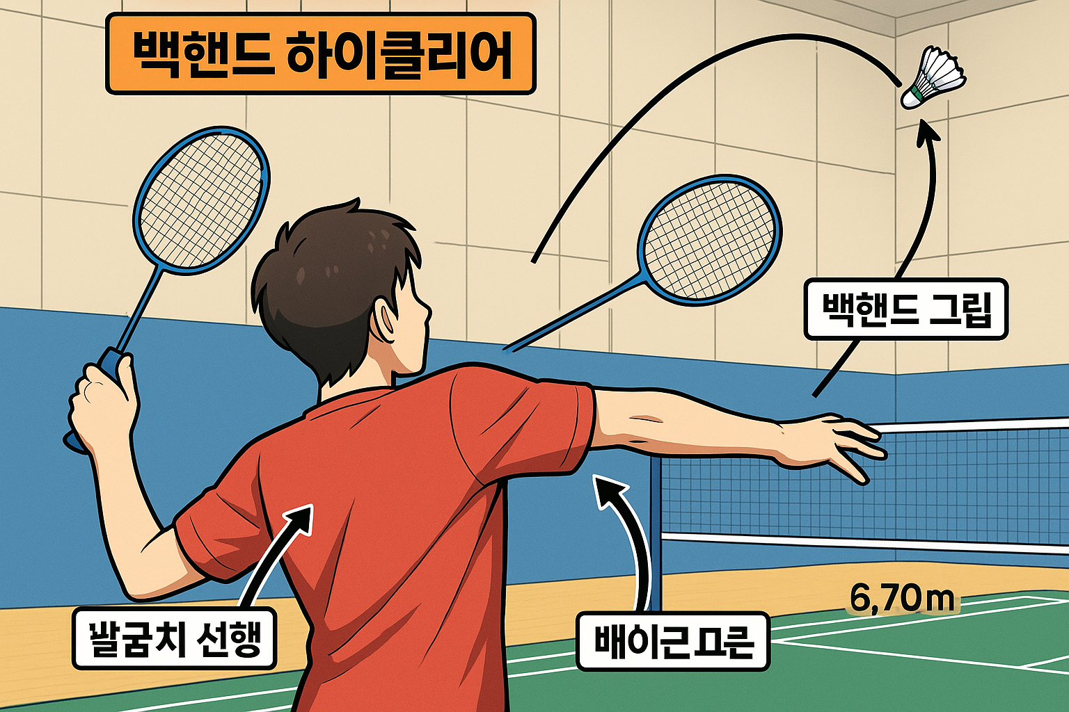 배드민턴 backhand clear
