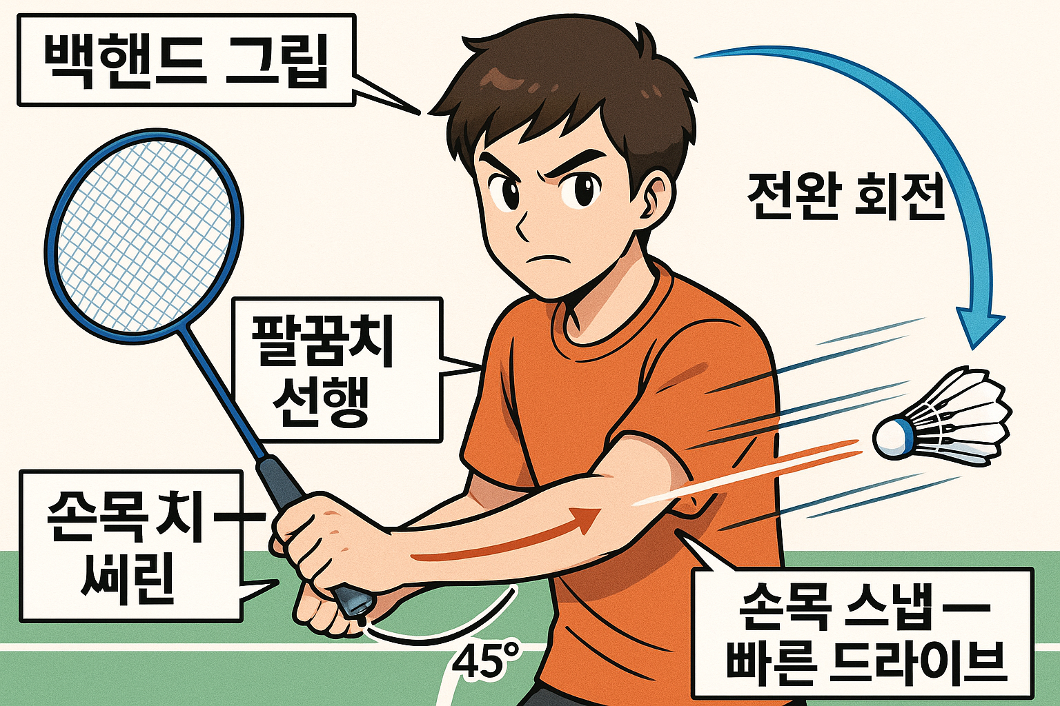 백핸드 드라이브 기술