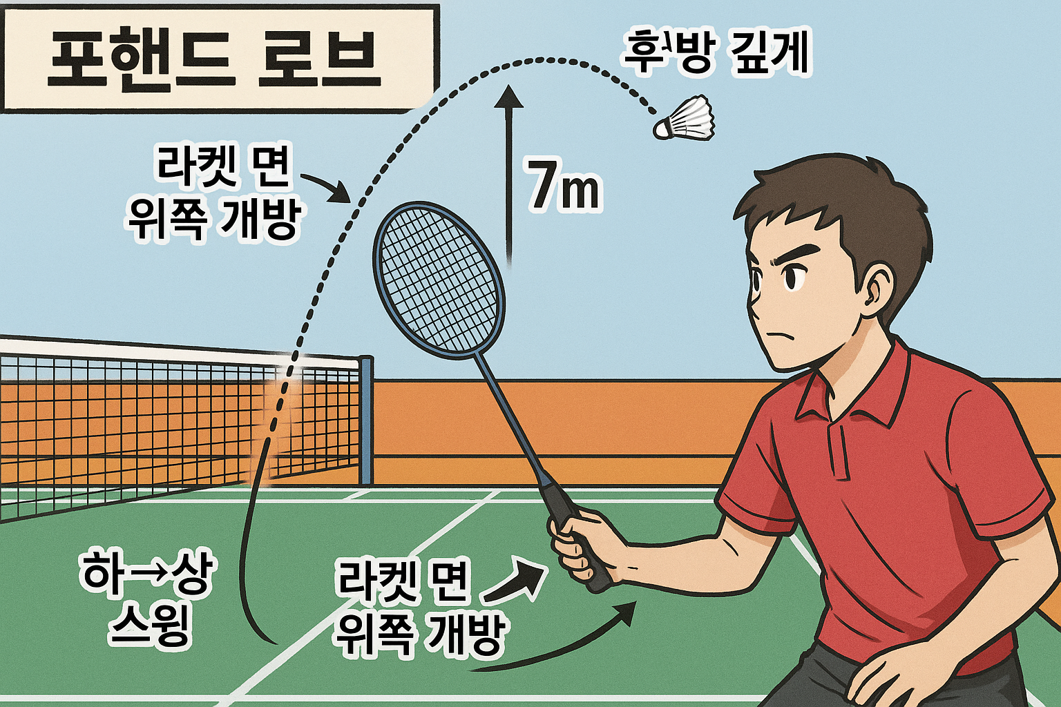 포핸드 로브 기술