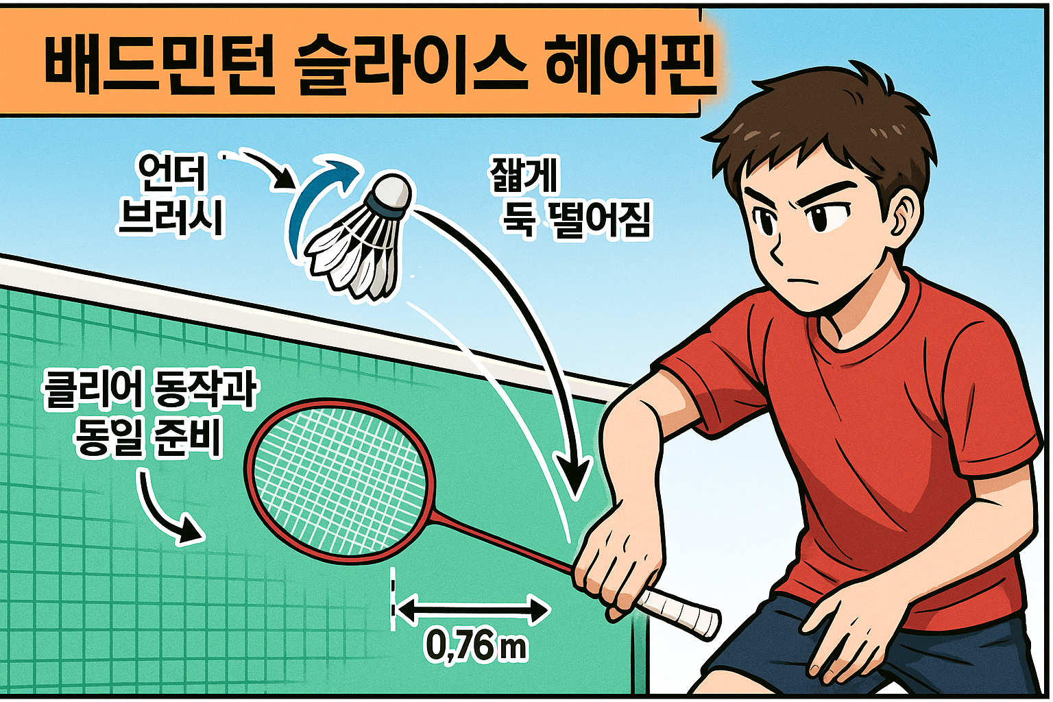 배드민턴 슬라이스 드롭