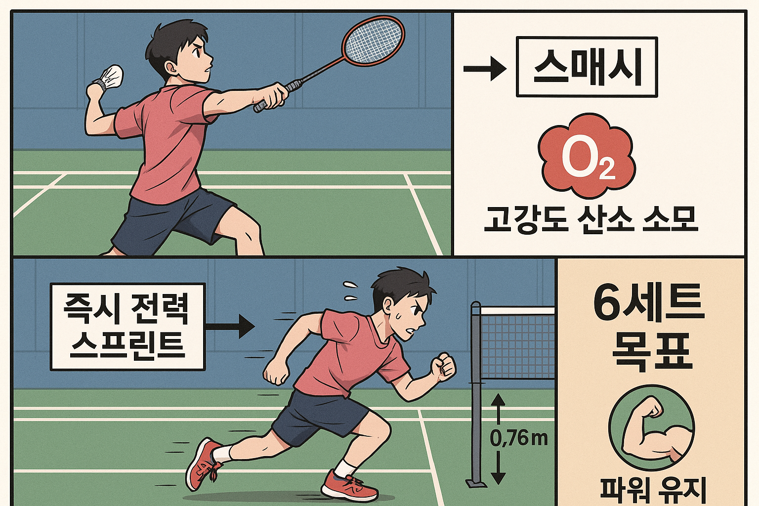 점프 스매시 — 후방에서 전위 푸시 연계 훈련의 핵심 동작