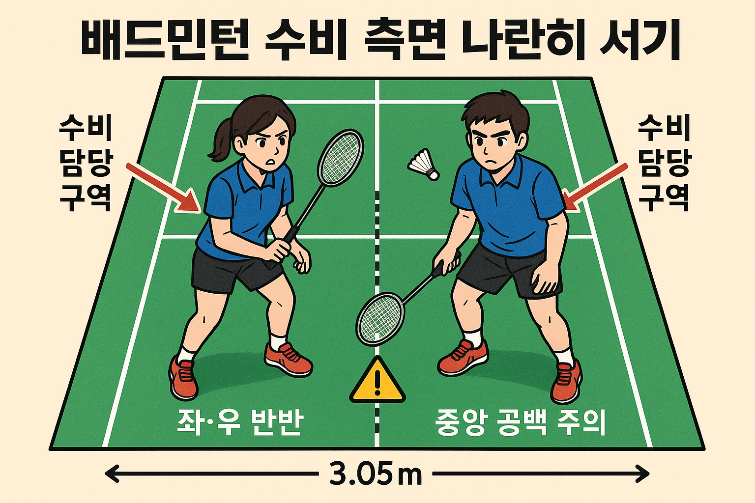 복식 수비 진형 Side by Side