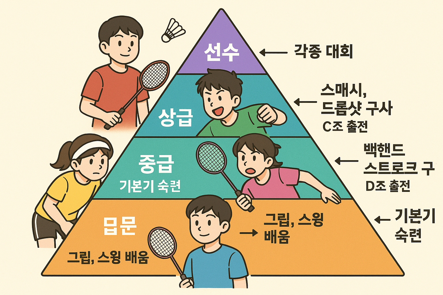 배드민턴 실력 레벨 차트