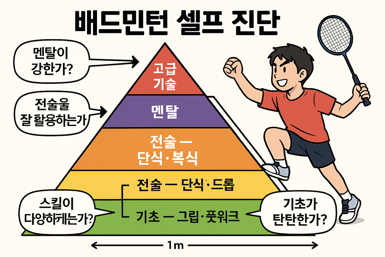배드민턴 동호인 급수 피라미드