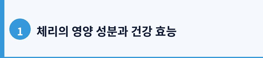 체리의 영양 성분과 건강 효능
