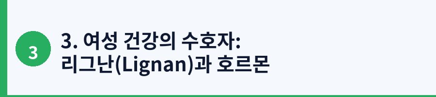 3. 여성 건강의 수호자: 리그난(Lignan)과 호르몬 균형