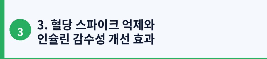 3. 혈당 스파이크 억제와 인슐린 감수성 개선 효과