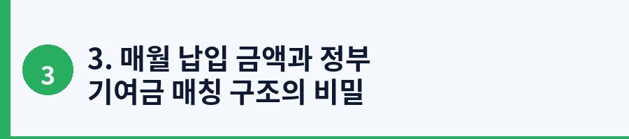 3. 매월 납입 금액과 정부 기여금 매칭 구조의 비밀