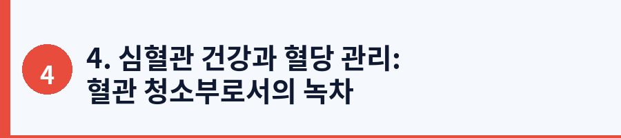 4. 심혈관 건강과 혈당 관리: 혈관 청소부로서의 녹차