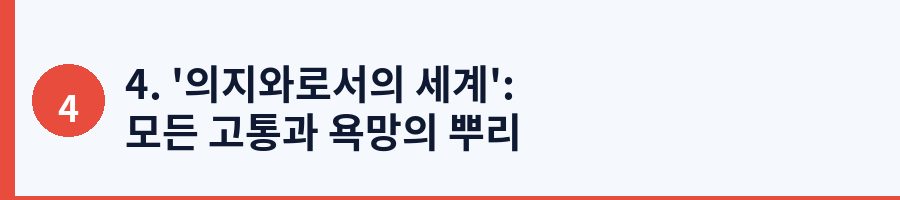 4. '의지와로서의 세계': 모든 고통과 욕망의 뿌리