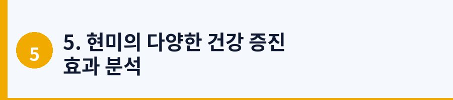 5. 현미의 다양한 건강 증진 효과 분석