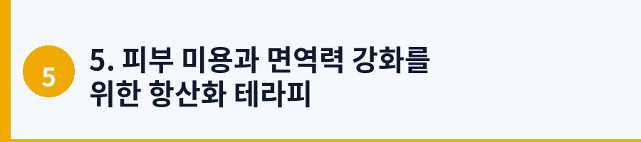 5. 피부 미용과 면역력 강화를 위한 항산화 테라피