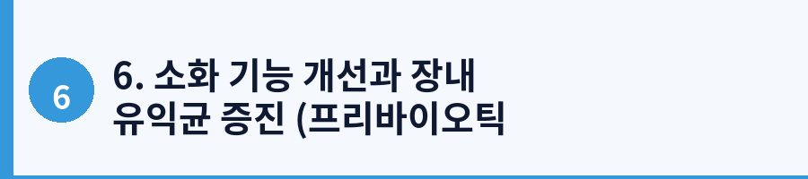 6. 소화 기능 개선과 장내 유익균 증진 (프리바이오틱 효과)