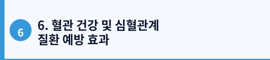6. 혈관 건강 및 심혈관계 질환 예방 효과