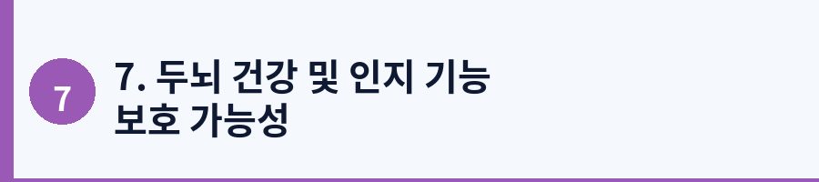 7. 두뇌 건강 및 인지 기능 보호 가능성