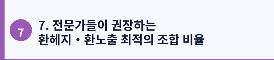 7. 전문가들이 권장하는 환헤지·환노출 최적의 조합 비율