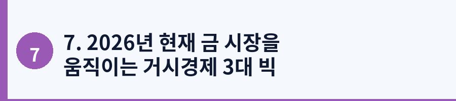 7. 2026년 현재 금 시장을 움직이는 거시경제 3대 빅 트렌드