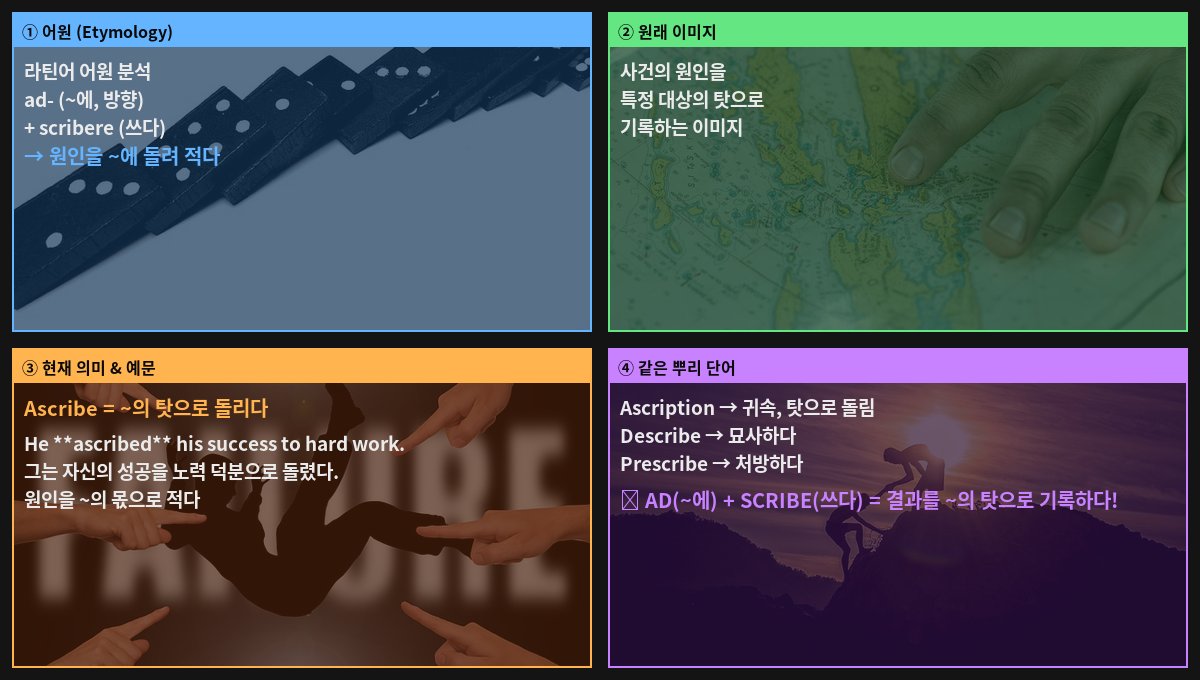 Ascribe 어원 4컷