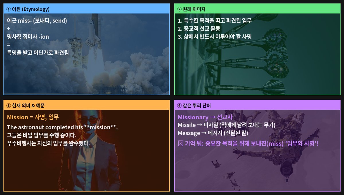 Mission 어원 4컷