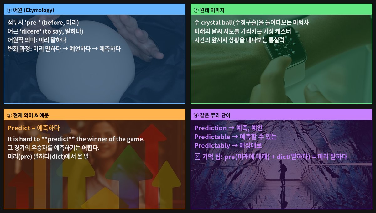 Predict 어원 4컷