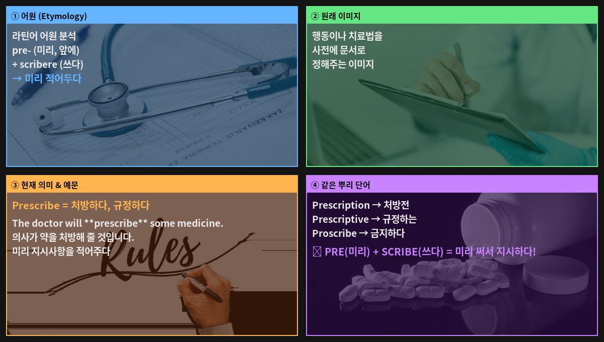 Prescribe 어원 4컷