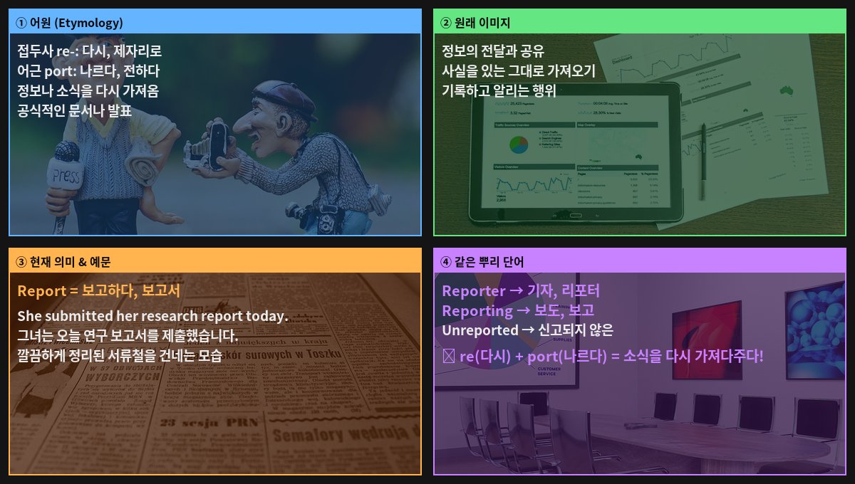 Report 어원 4컷