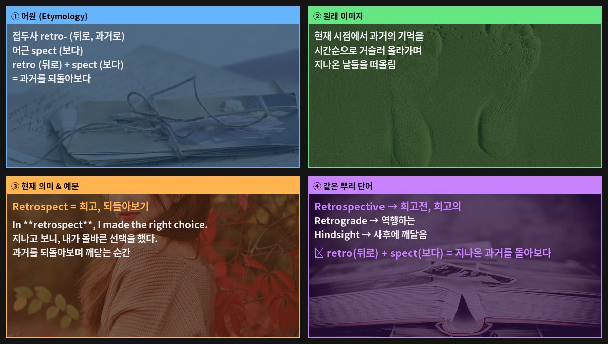 Retrospect 어원 4컷