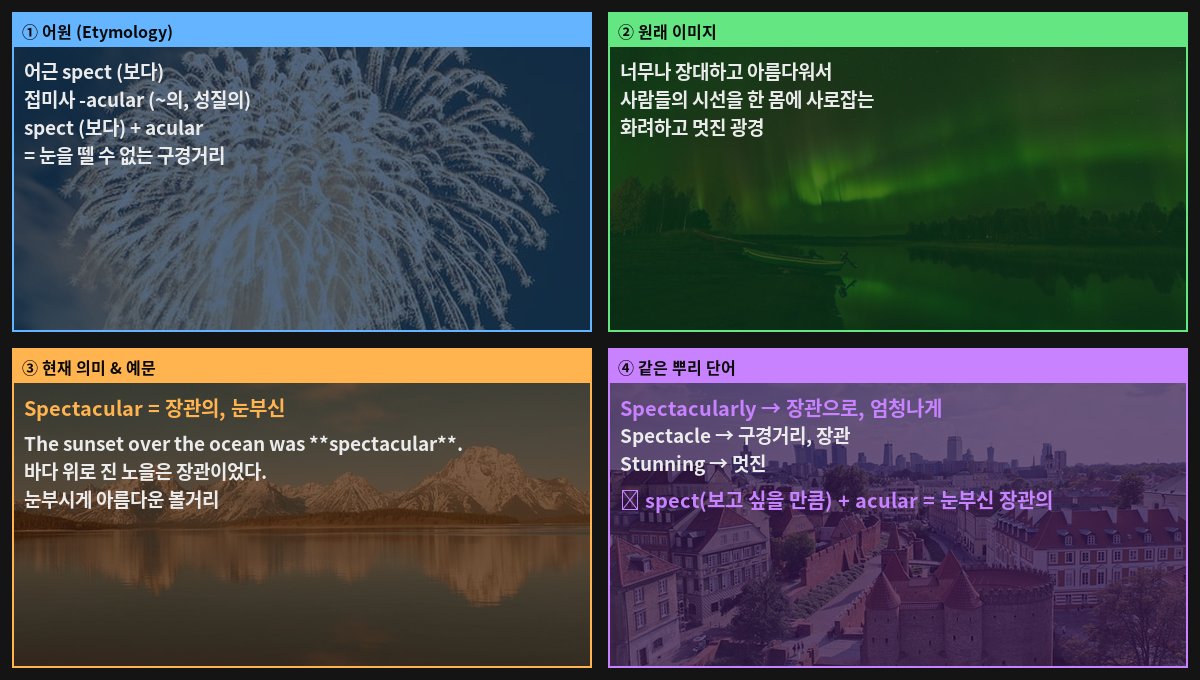 Spectacular 어원 4컷